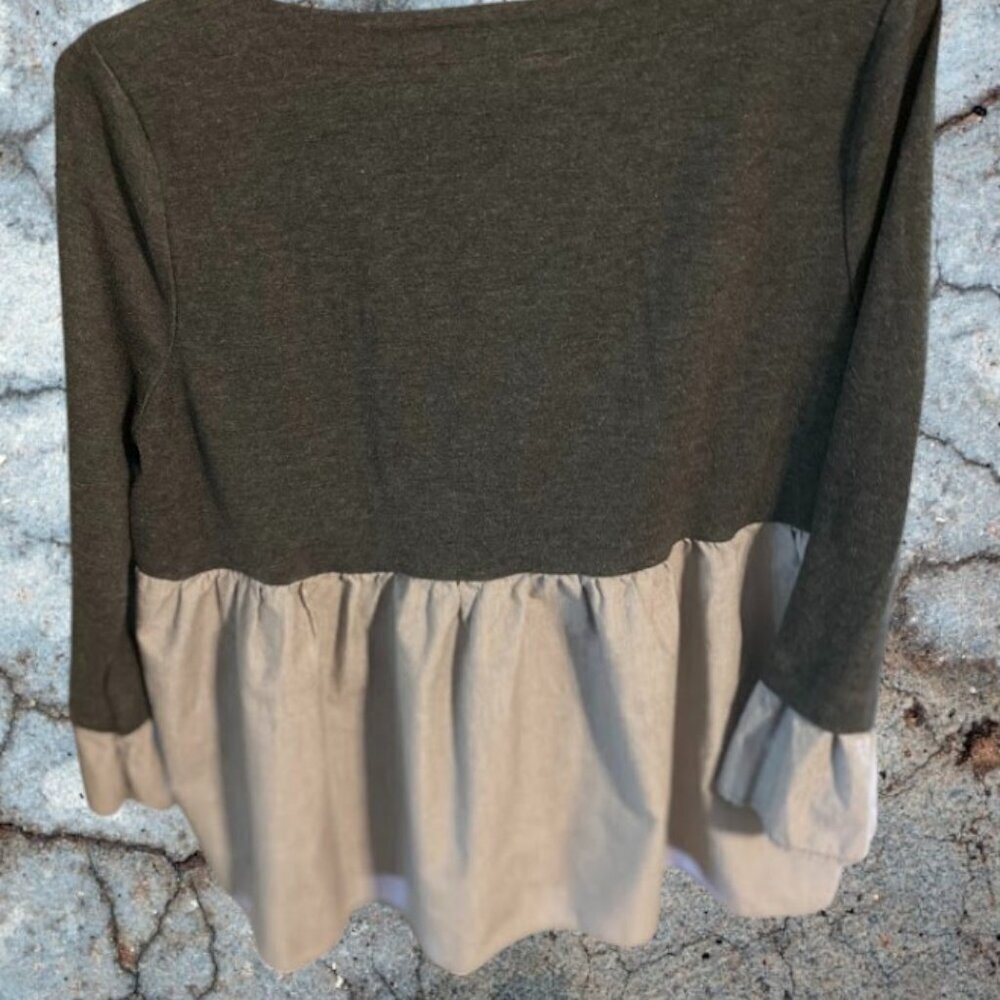 Loft Women's Two-Tone Ruffle Top - Picture 4 of 7